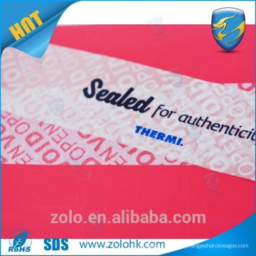 Professional Customized printable security void material -label